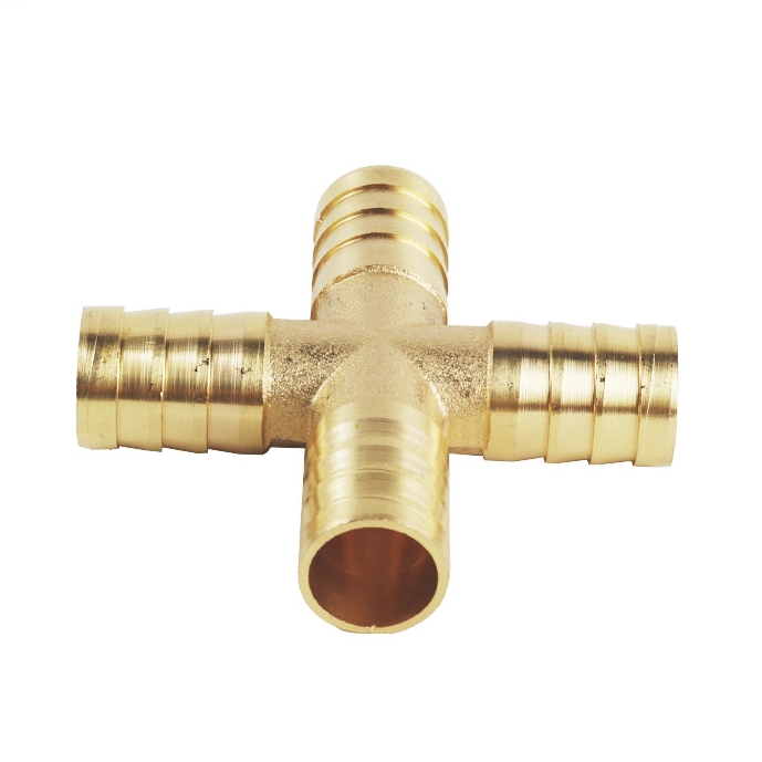 Pagoda Type X Shape Cross Four Way Copper Material Accessory Joint cross Water heating Accessory Gas hose Air Fitting