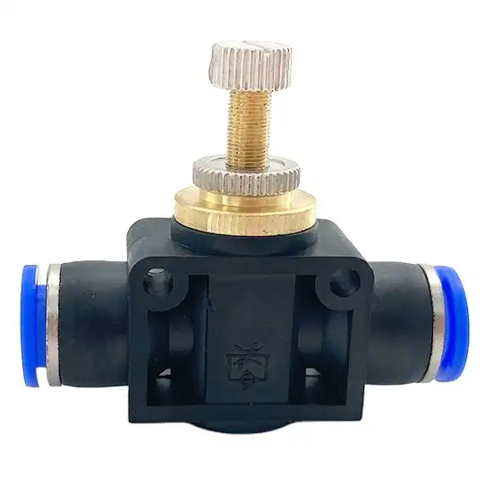 LSA Pneumatic Plastic Connects Air Speed Controllers Push In Pipe Line 6MM 8MM Flow Control Valve Fitting