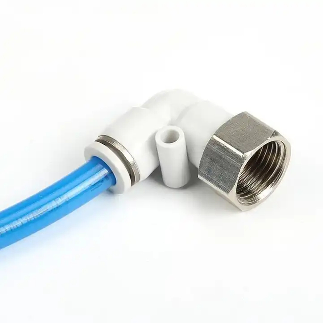 PLF Pneumatic Male Elbow Pneumatic Fitting One Touch Tube Fittings Plastic Brass Quick Push-in Pipe Connector