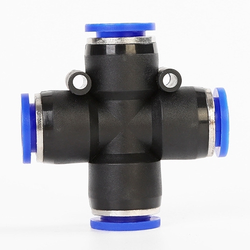 PZA 4 Way Cross Air Hose Pipe Quick Connector Push In Quick Fittings Plastic Pneumatic Connector