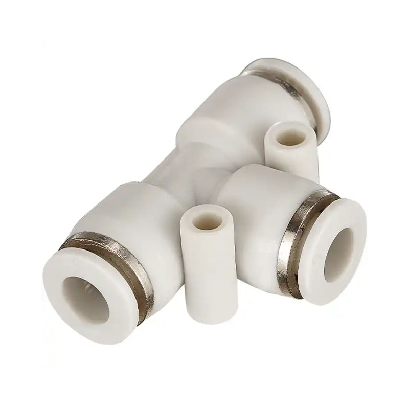  PE Pipe Fittings Plastic Quick Connector One Touch Tee Type Push In 3 Way Pneumatic Fitting