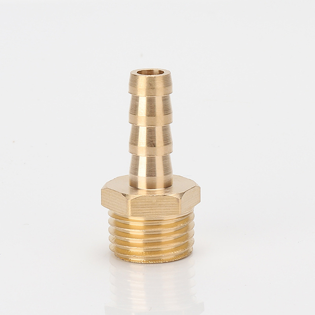 Brass Male Hose Barb Fitting Quick Connector Male Thread Pneumatic Hexagonal Hose Fitting