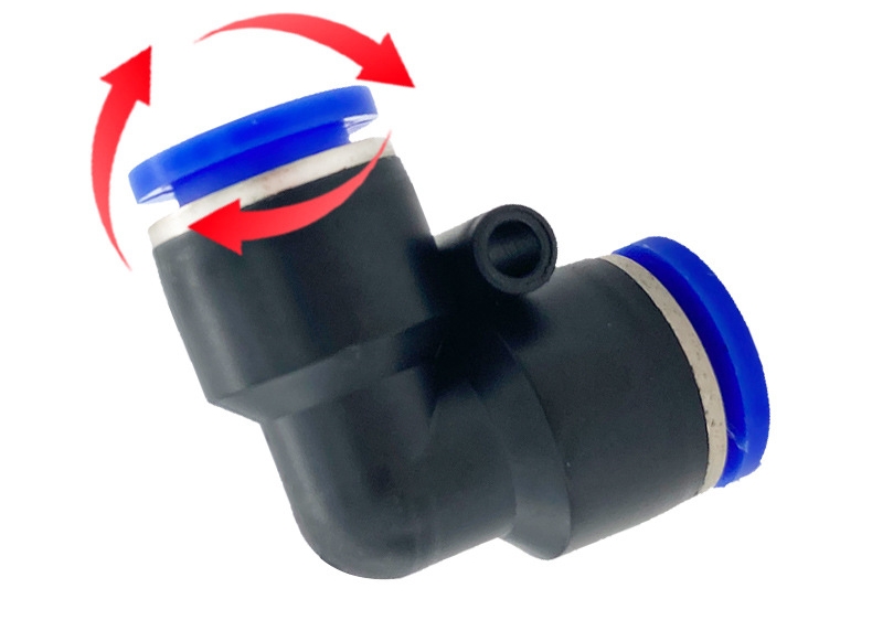 PV series 2 Way equal elbow type Air Plastic brass quick Connecting Tube Fittings