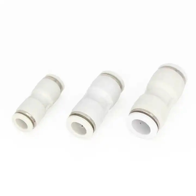 PG Pipe Fittings Push in Air Flow Reduce Air Hose Quick Connect White Plastic Pneumatic Fittings