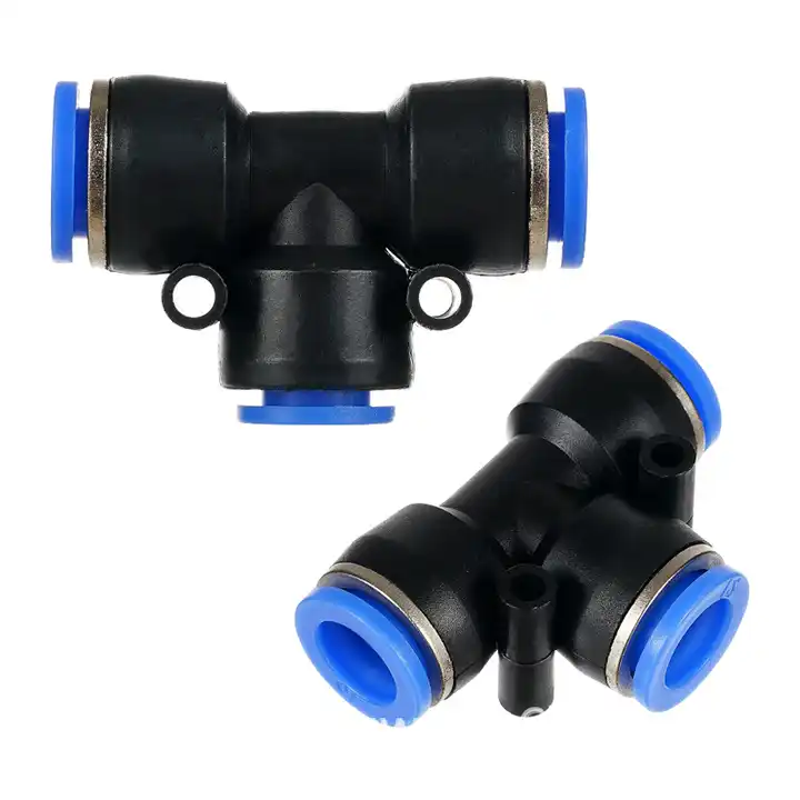 Plastic Air Hose Fittings Types T Shape 3-Way Pneumatic PE Tee Tube Connector Pipe Push Fit Fitting