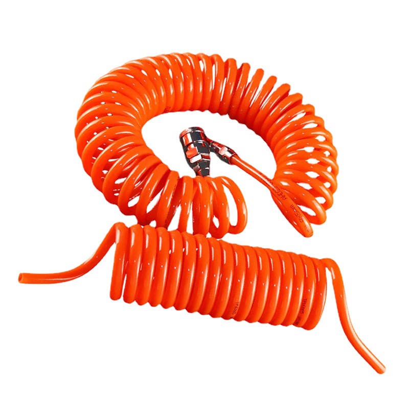 PU Spiral Air Hose 8*5mm 15m with Quick Connector Polyurethane Hose PU Tube 4 6 8 10 12 14 16mm