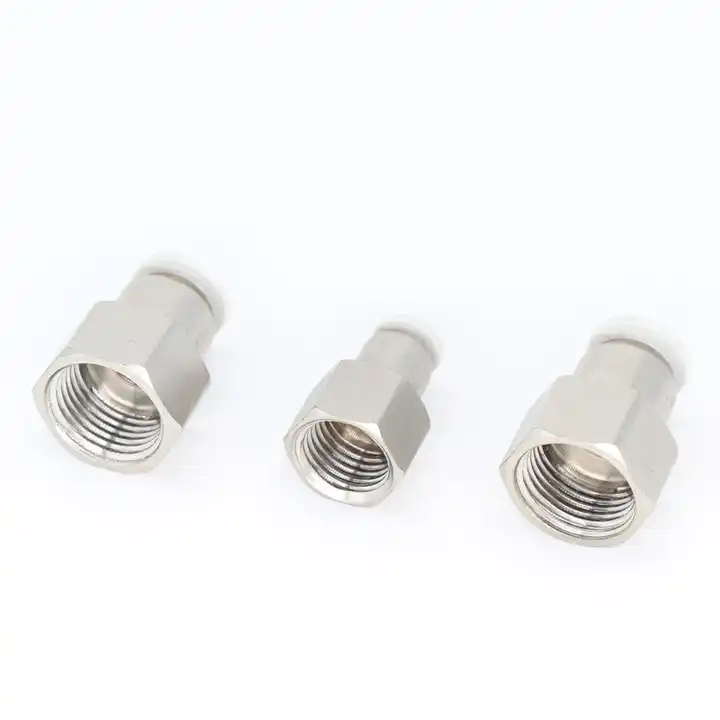 PCF Series Pneumatic Female Thread Straight Adapter Pipe Brass Connector Fitting Air Hose Quick Connector Push-in Fittings