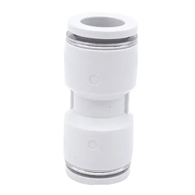 PU Quick Pipe Union Straight Connector Pneumatic Parts PU Tube Push In White Plastic Air Fittings